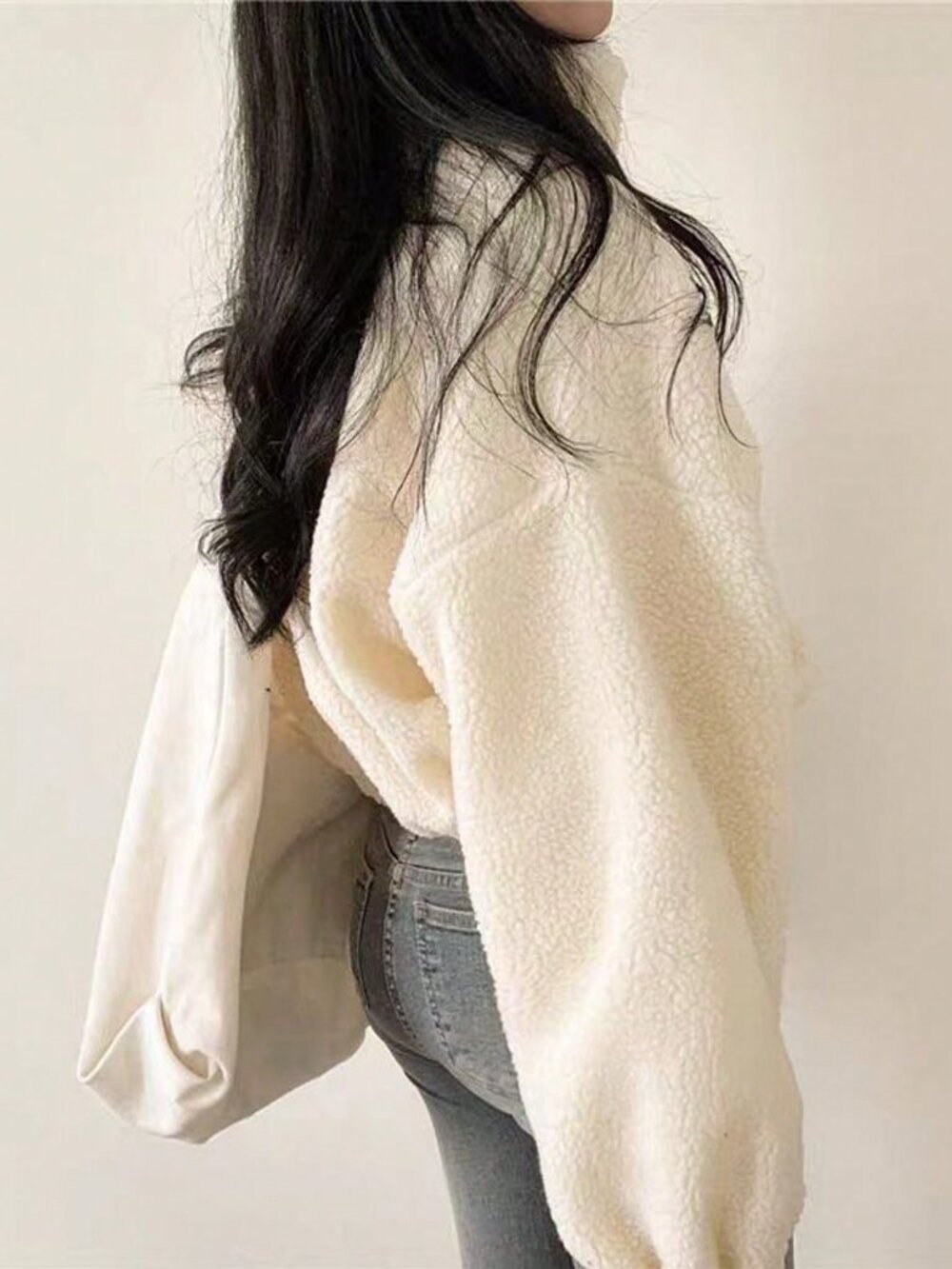 Apricot Casual Women's Elegant Zip-Up Short Teddy Coat - Picture 2 of 11